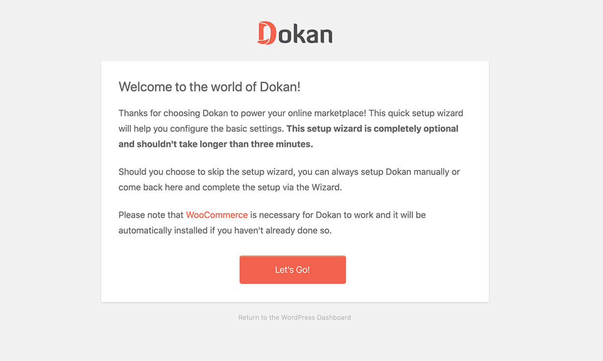 Dokan Setup Wizard