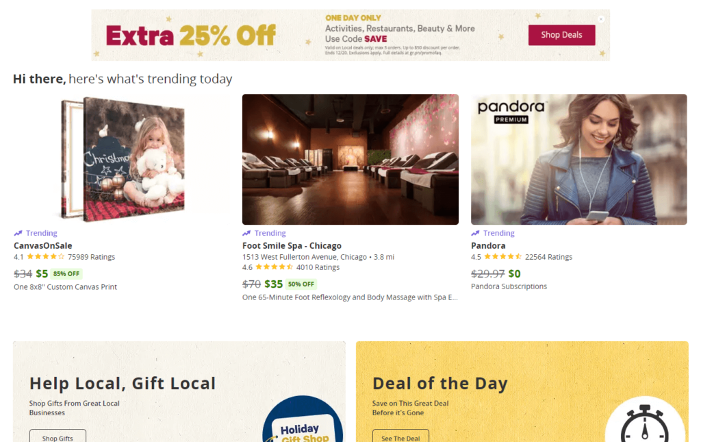 Groupon for online shopping deals and coupons
