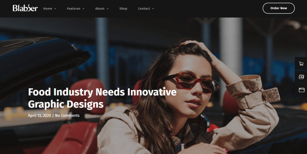 An example of a best seller template for a modern blog and magazine website from ThemeForest

