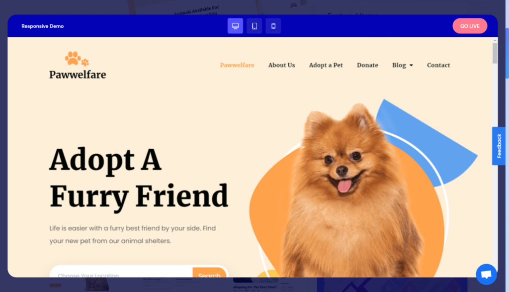 animal welfare website template
