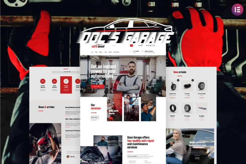 Docs Garage - Car Repair Services Elementor Template Kit