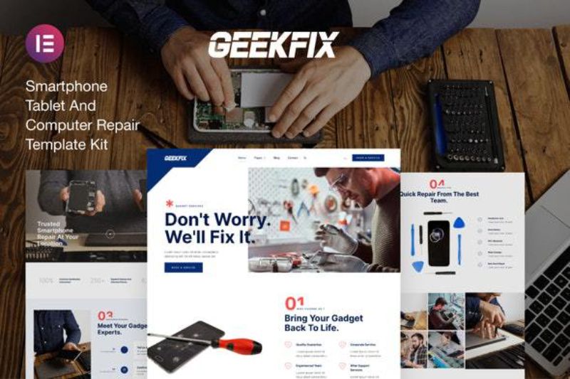 Geekfix - Smartphone Tablet Computer Repair Elementor Template Kit