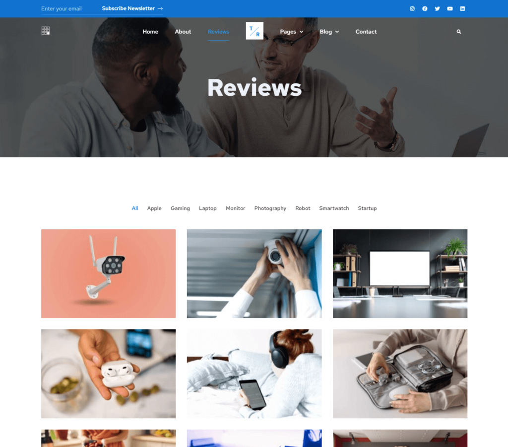 Reviews page of Techreff Elementor template kit