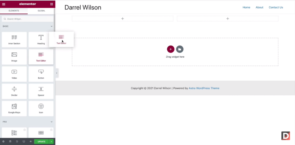 Incorporating Additional Widgets In Elementor Templates