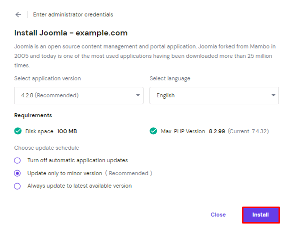 Joomla Installation