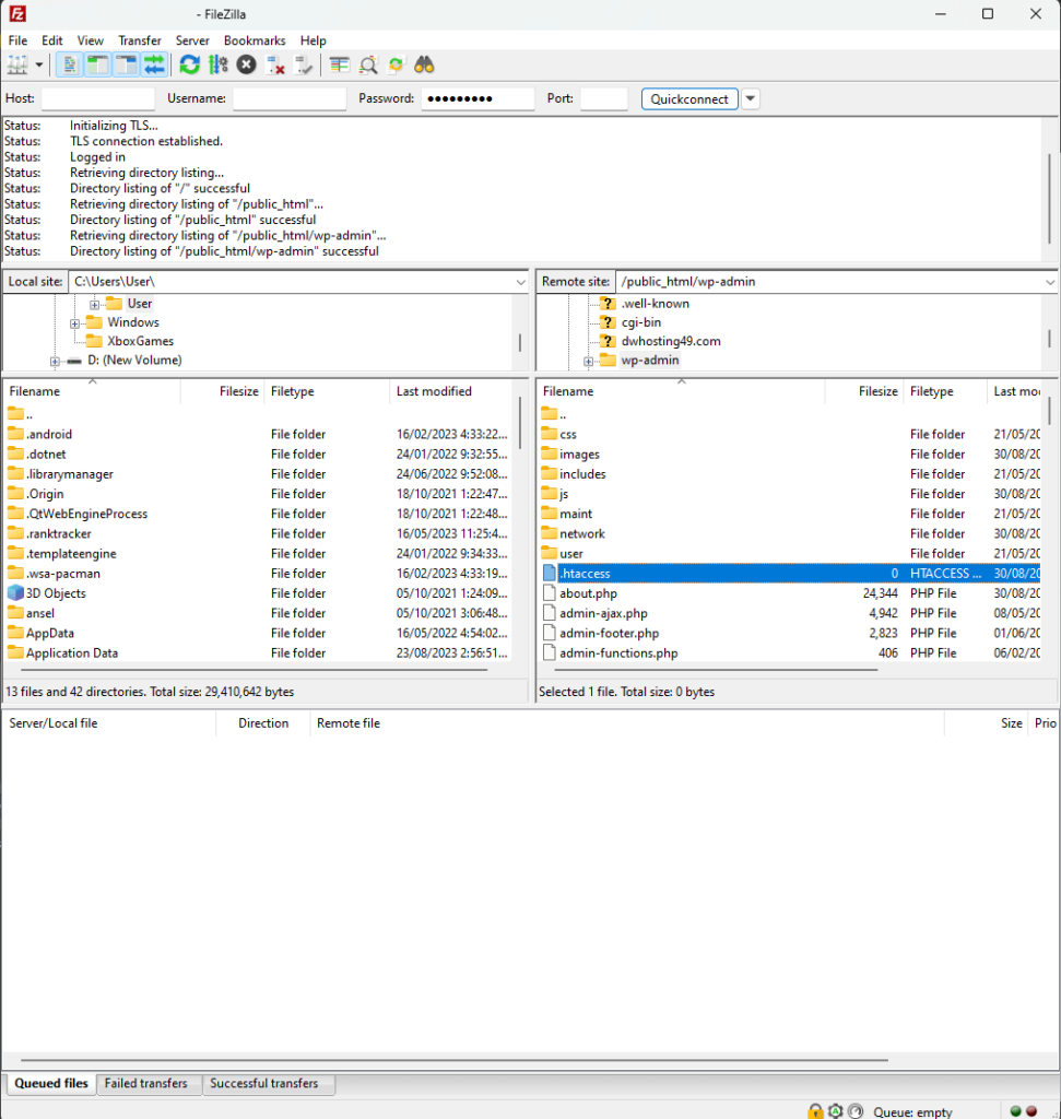 using filezilla for file transfer
