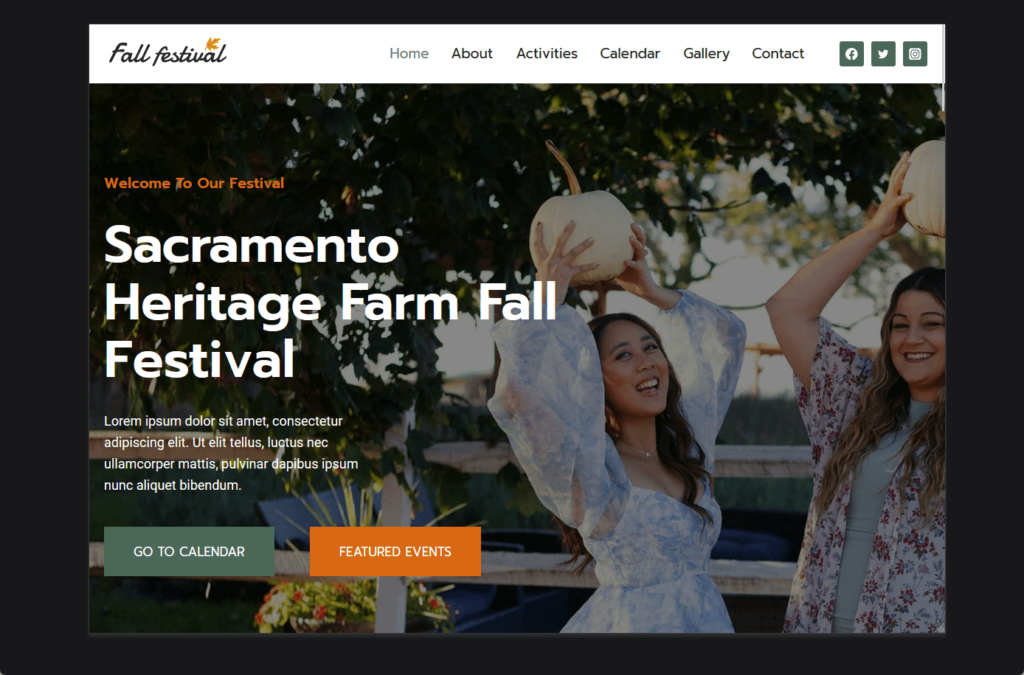 kadence’s fall festival starter template