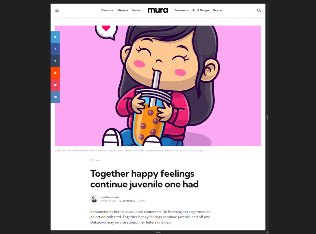 single post template of the mura theme
