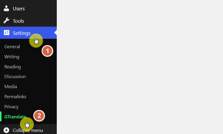 gtranslate plugin settings location