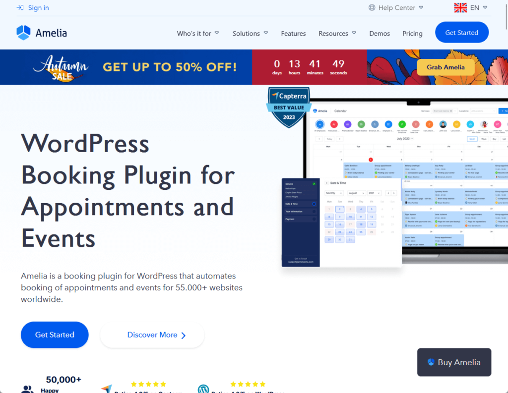 amelia: wordpress booking plugin for appointment and events