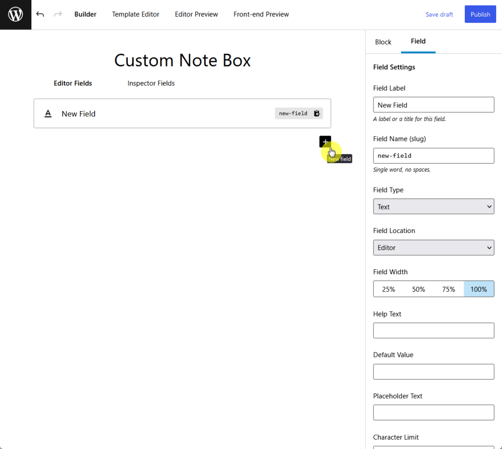 add a new field for the custom block