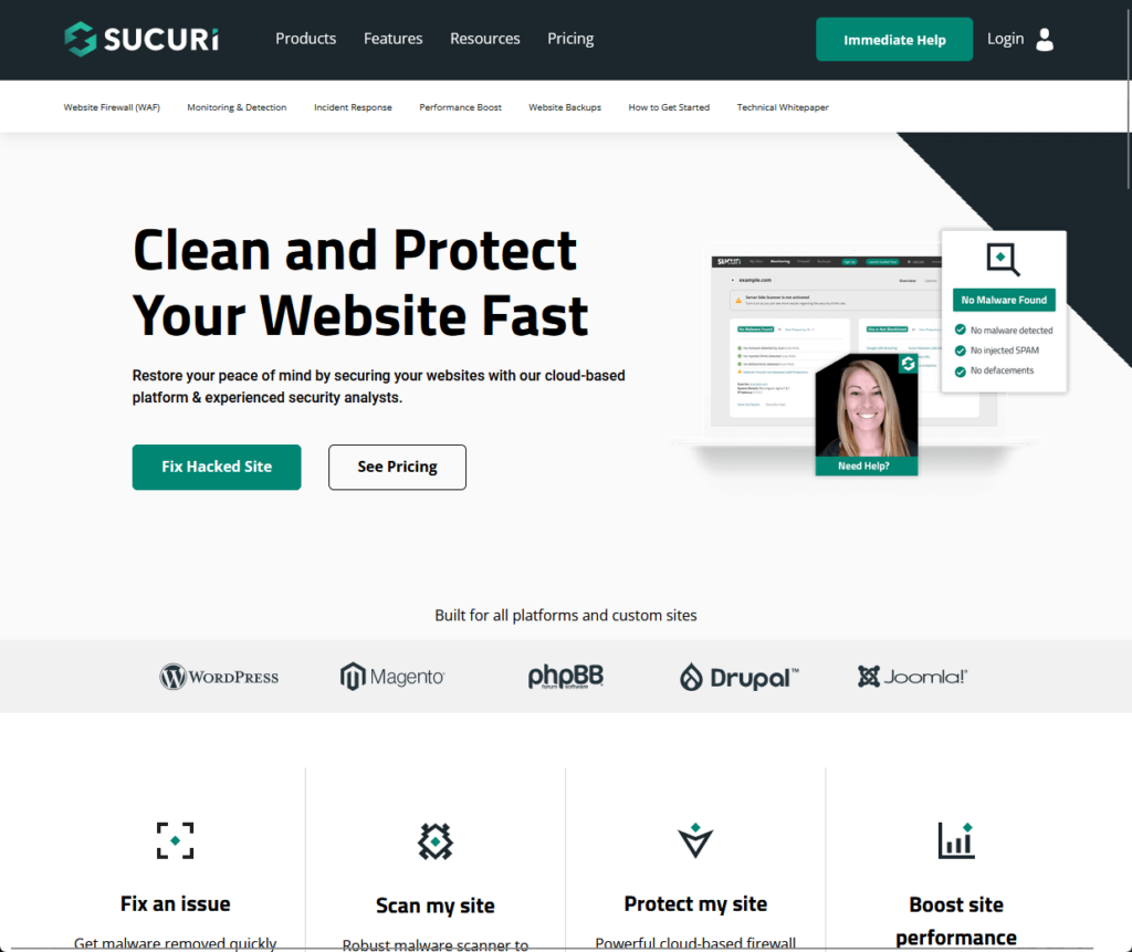 Sucuri: Clean and Protect Your Website Fast