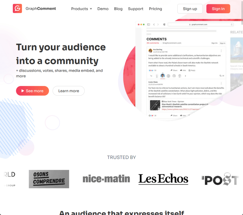 GraphComment: Turn your audience into a community
