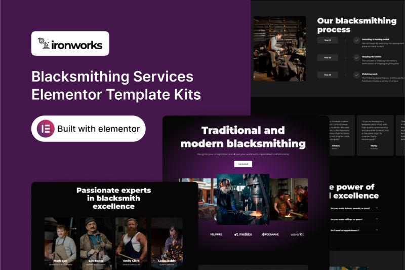 IronWorks - Blacksmithing Services Elementor Template Kit