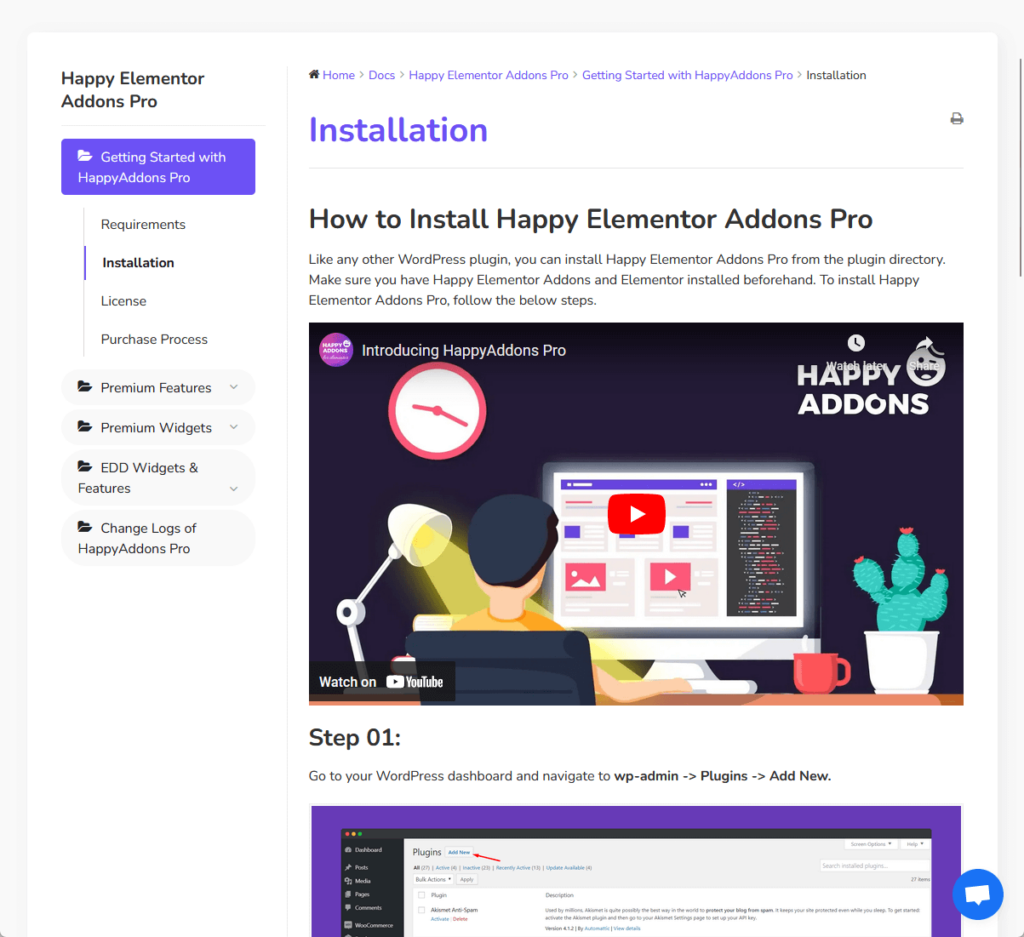 how to install happy elementor addons pro