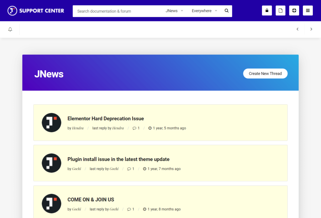 JNews support forum