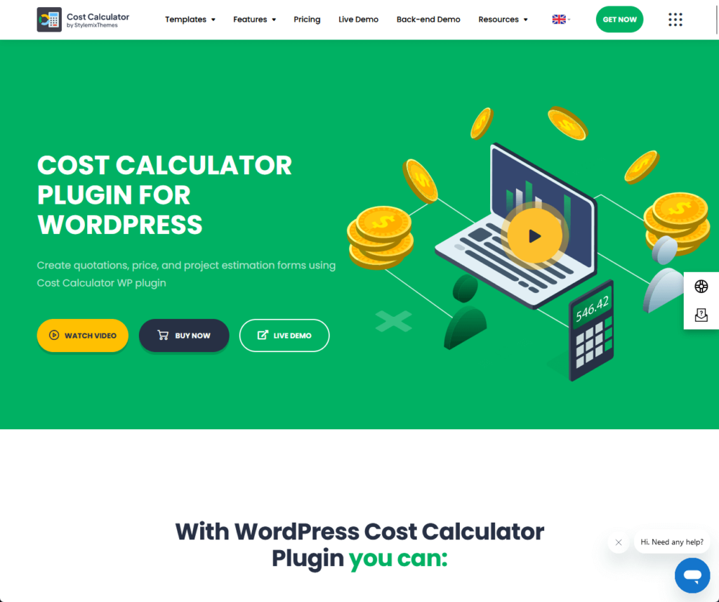 Cost Calculator Plugin For WordPress