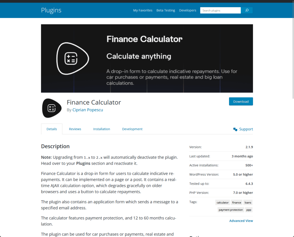 Finance Calculator By Ciprian Popescu