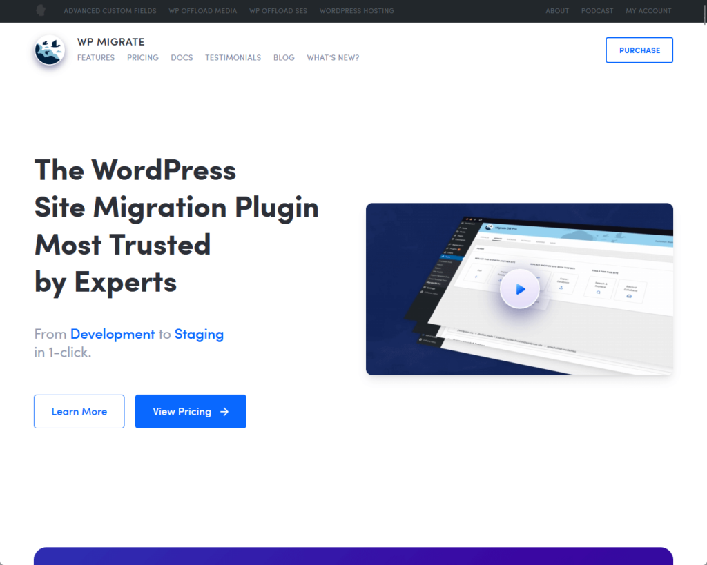The wordpress site migration plugin most trusted by experts.