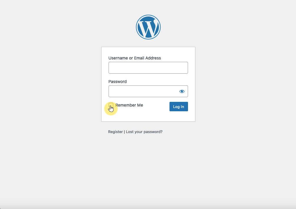 remember me option on wordpress login page
