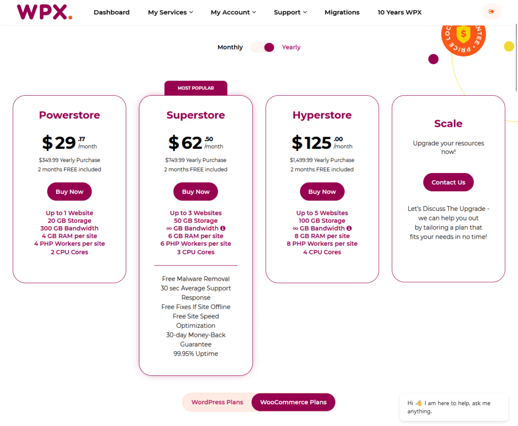 wpx woocommerce hosting plans