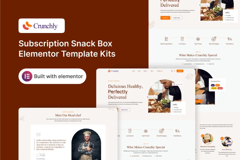 Crunchly - Subscription Snack Box Elementor Template Kit