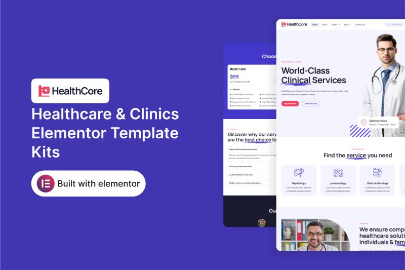 HealthCore - Healthcare & Clinics Elementor Template Kit